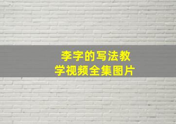 李字的写法教学视频全集图片