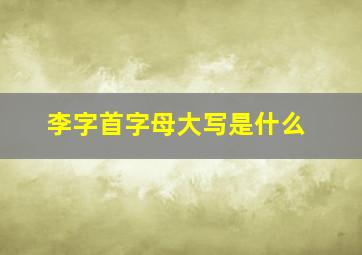 李字首字母大写是什么