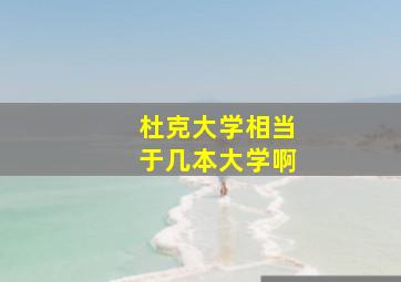 杜克大学相当于几本大学啊