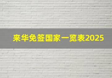 来华免签国家一览表2025