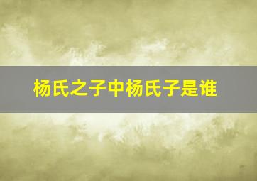 杨氏之子中杨氏子是谁