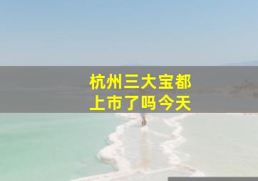 杭州三大宝都上市了吗今天