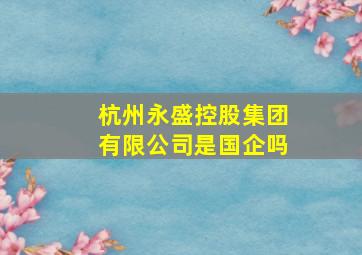 杭州永盛控股集团有限公司是国企吗