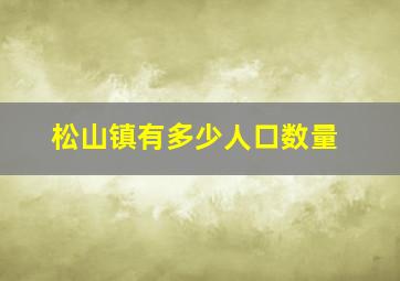 松山镇有多少人口数量