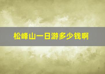 松峰山一日游多少钱啊