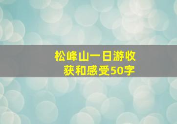 松峰山一日游收获和感受50字