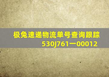 极兔速递物流单号查询跟踪530J761一00012