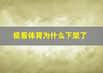 极客体育为什么下架了