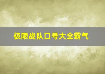 极限战队口号大全霸气