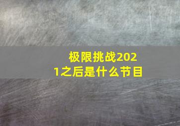 极限挑战2021之后是什么节目