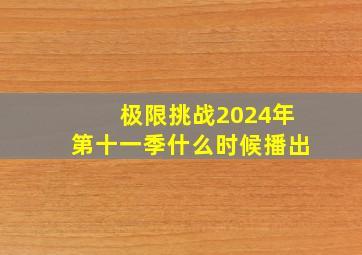 极限挑战2024年第十一季什么时候播出