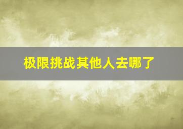 极限挑战其他人去哪了