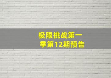 极限挑战第一季第12期预告