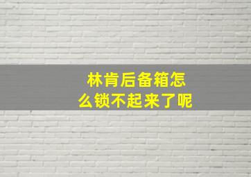 林肯后备箱怎么锁不起来了呢