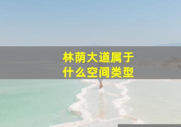 林荫大道属于什么空间类型