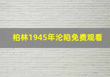 柏林1945年沦陷免费观看