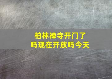 柏林禅寺开门了吗现在开放吗今天