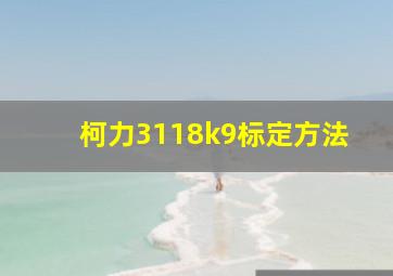 柯力3118k9标定方法