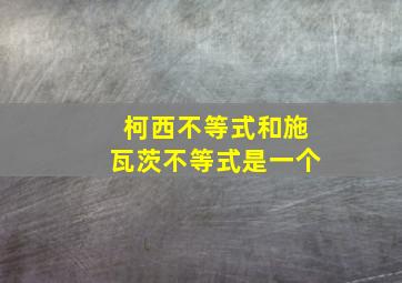 柯西不等式和施瓦茨不等式是一个