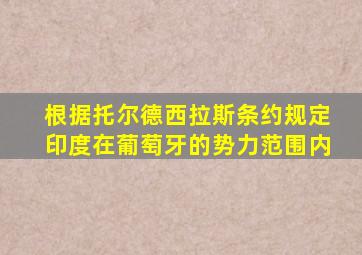 根据托尔德西拉斯条约规定印度在葡萄牙的势力范围内