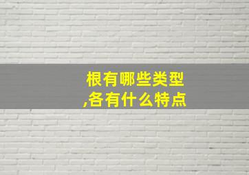 根有哪些类型,各有什么特点