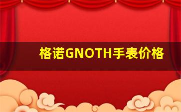 格诺GNOTH手表价格