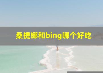 桑提娜和bing哪个好吃