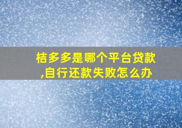 桔多多是哪个平台贷款,自行还款失败怎么办