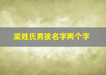 梁姓氏男孩名字两个字