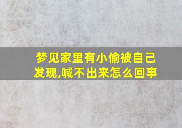 梦见家里有小偷被自己发现,喊不出来怎么回事