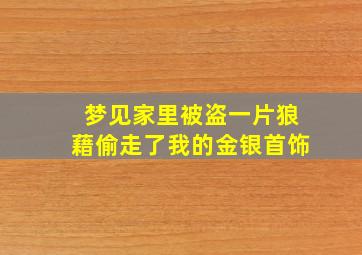 梦见家里被盗一片狼藉偷走了我的金银首饰