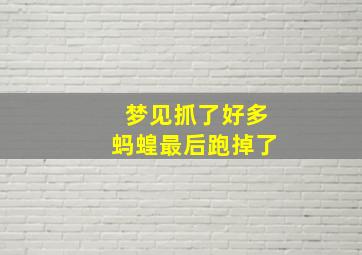 梦见抓了好多蚂蝗最后跑掉了