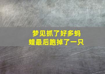 梦见抓了好多蚂蝗最后跑掉了一只