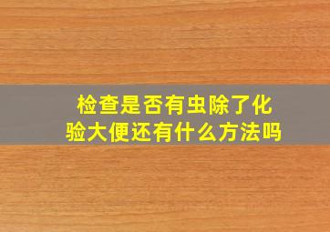 检查是否有虫除了化验大便还有什么方法吗