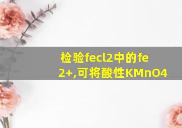 检验fecl2中的fe2+,可将酸性KMnO4