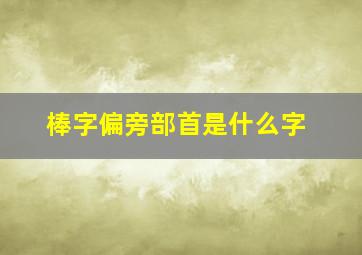 棒字偏旁部首是什么字