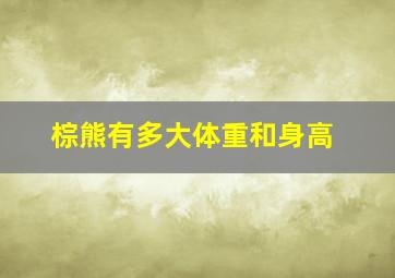 棕熊有多大体重和身高