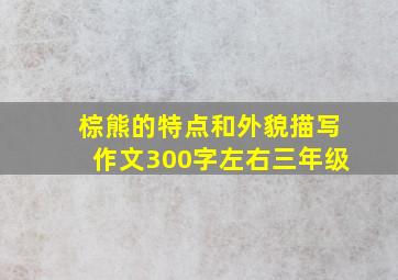 棕熊的特点和外貌描写作文300字左右三年级