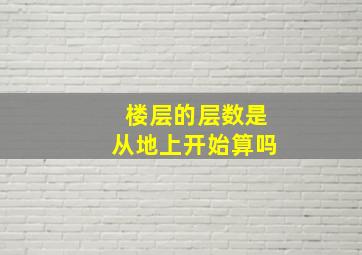 楼层的层数是从地上开始算吗