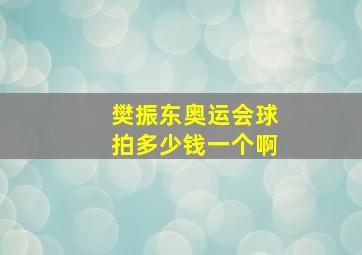 樊振东奥运会球拍多少钱一个啊