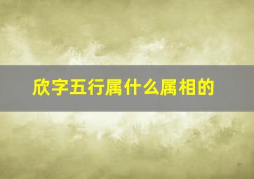 欣字五行属什么属相的