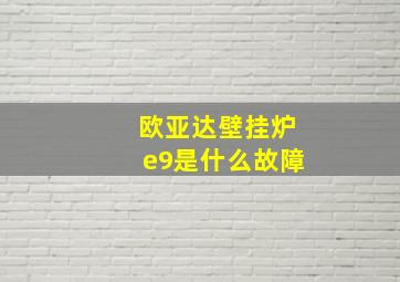 欧亚达壁挂炉e9是什么故障