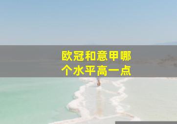 欧冠和意甲哪个水平高一点