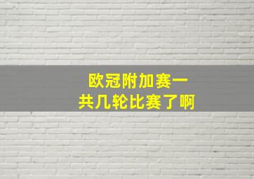 欧冠附加赛一共几轮比赛了啊