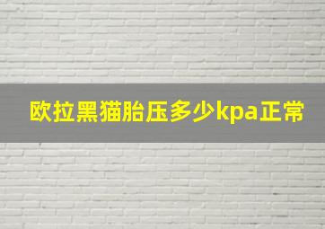 欧拉黑猫胎压多少kpa正常