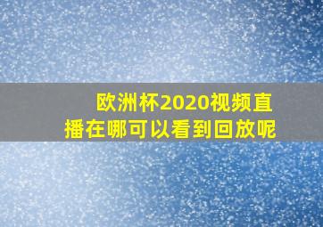 欧洲杯2020视频直播在哪可以看到回放呢