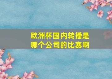 欧洲杯国内转播是哪个公司的比赛啊