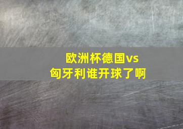 欧洲杯德国vs匈牙利谁开球了啊