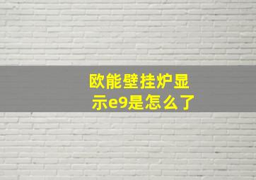 欧能壁挂炉显示e9是怎么了