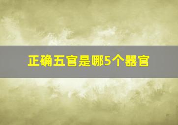 正确五官是哪5个器官